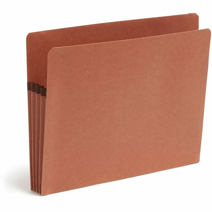 Smead Straight Tab Cut Letter Recycled File Pocket - 8 1/2’’ x 11’’ - 3 Expansion - 2 Plys - Redrope - Tear Resistant