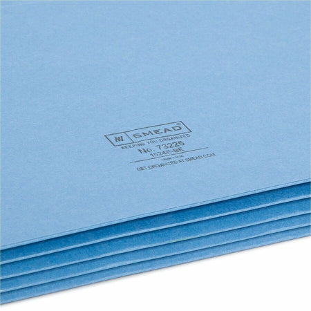 Smead Straight Tab Cut Letter Recycled File Pocket - 8 1/2’’ x 11’’ - 3 Expansion - Top Location - 9 pt. - Blue