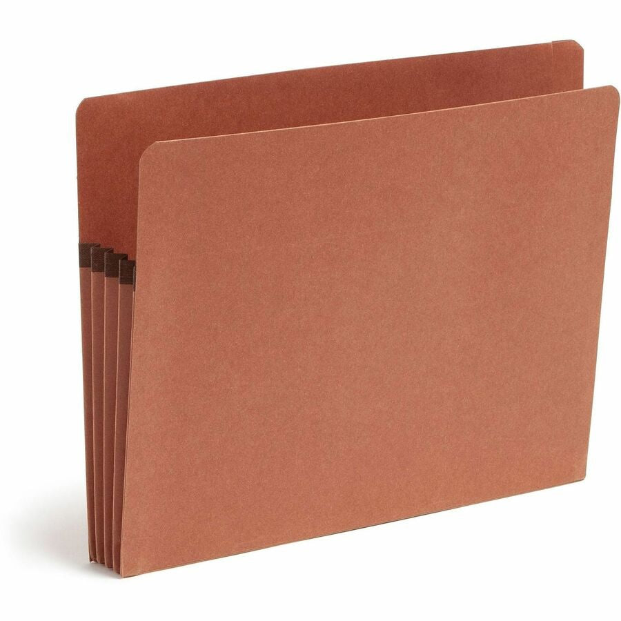 Smead Straight Tab Cut Letter Recycled File Pocket - 8 1/2’’ x 11’’ - 3 Expansion - 2 Plys - Redrope - Tear Resistant