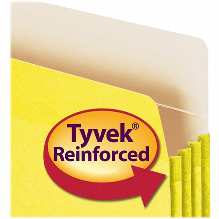 Smead Straight Tab Cut Letter Recycled File Pocket - 8 1/2’’ x 11’’ - 3 Expansion - Top Location - Card Stock - Yellow
