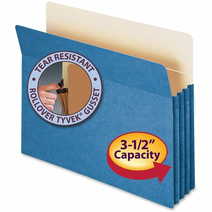 Smead Straight Tab Cut Letter Recycled File Pocket - 8 1/2’’ x 11’’ - 3 Expansion - Top Location - Filing Jackets &