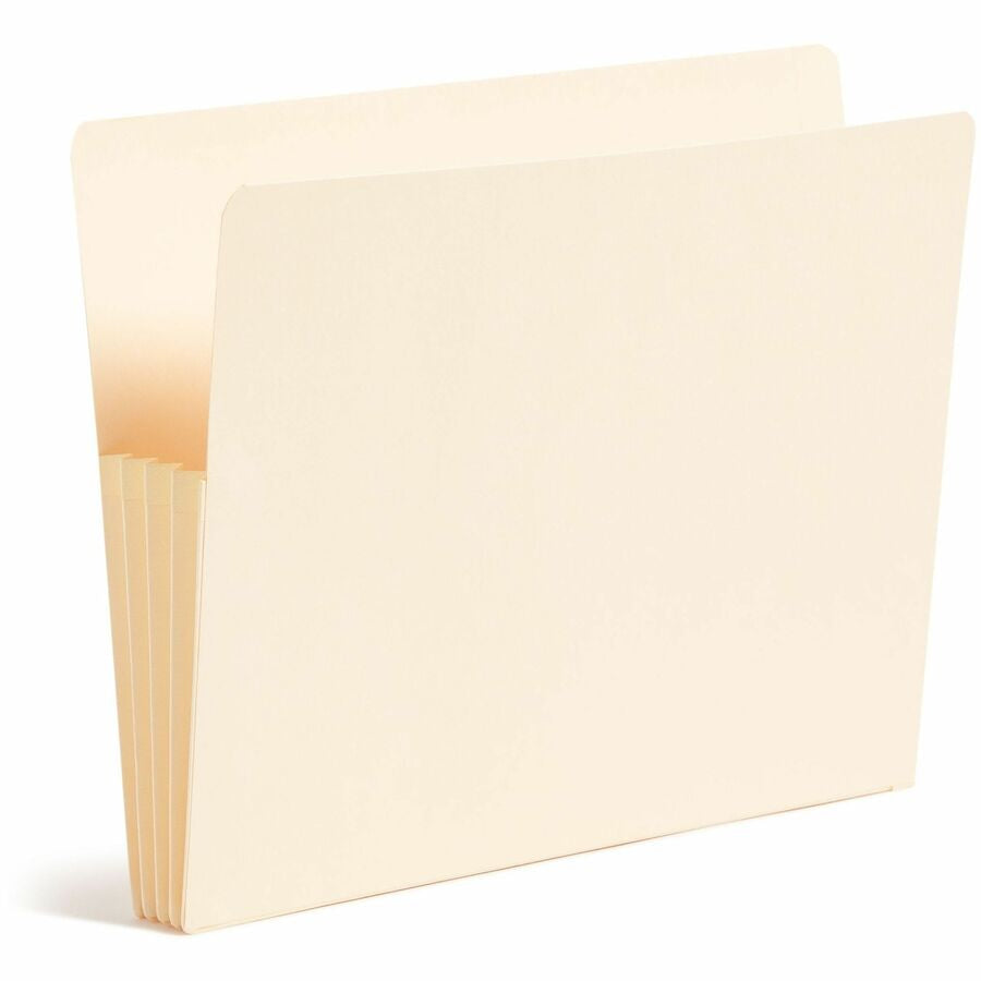 Smead Straight Tab Cut Letter Recycled File Pocket - 8 1/2’’ x 11’’ - 3 Expansion - 2 Plys - Manila - Embossed - End