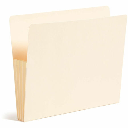 Smead Straight Tab Cut Letter Recycled File Pocket - 8 1/2’’ x 11’’ - 3 Expansion - 2 Plys - Manila - Embossed - End