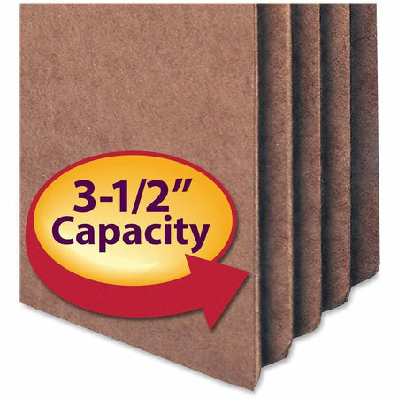 Smead Straight Tab Cut Letter Recycled File Pocket - 8 1/2’’ x 11’’ - 3 Expansion - Redrope - Tear Proof Gusset
