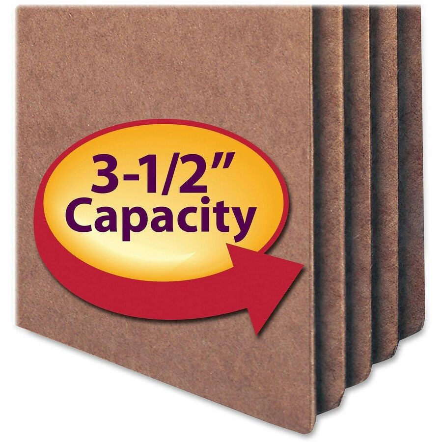 Smead Straight Tab Cut Letter Recycled File Pocket - 8 1/2’’ x 11’’ - 3 Expansion - Top Location - 12.5 pt. - Redrope