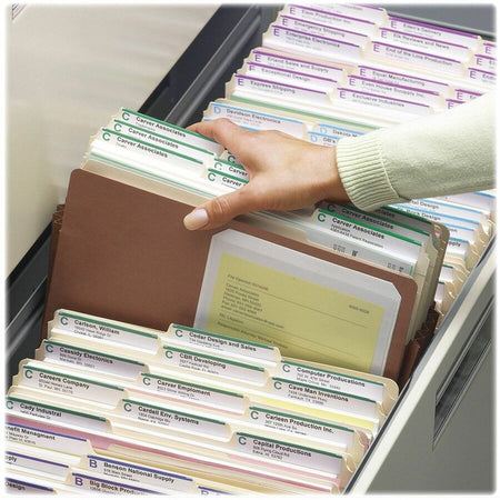 Smead Straight Tab Cut Letter Recycled File Pocket - 8 1/2’’ x 11’’ - 3 Expansion - Top Location - 12.5 pt. - Redrope
