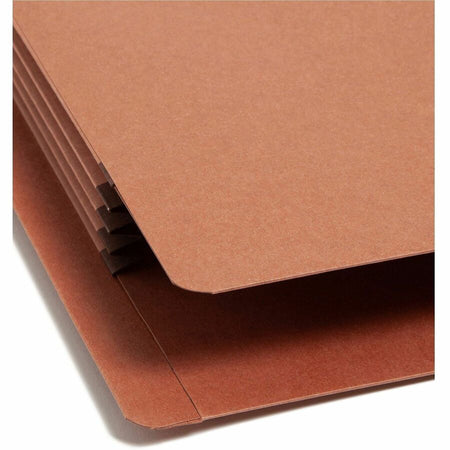 Smead Straight Tab Cut Letter Recycled File Pocket - 8 1/2’’ x 11’’ - 3 Expansion - 2 Plys - Redrope - Tear Resistant