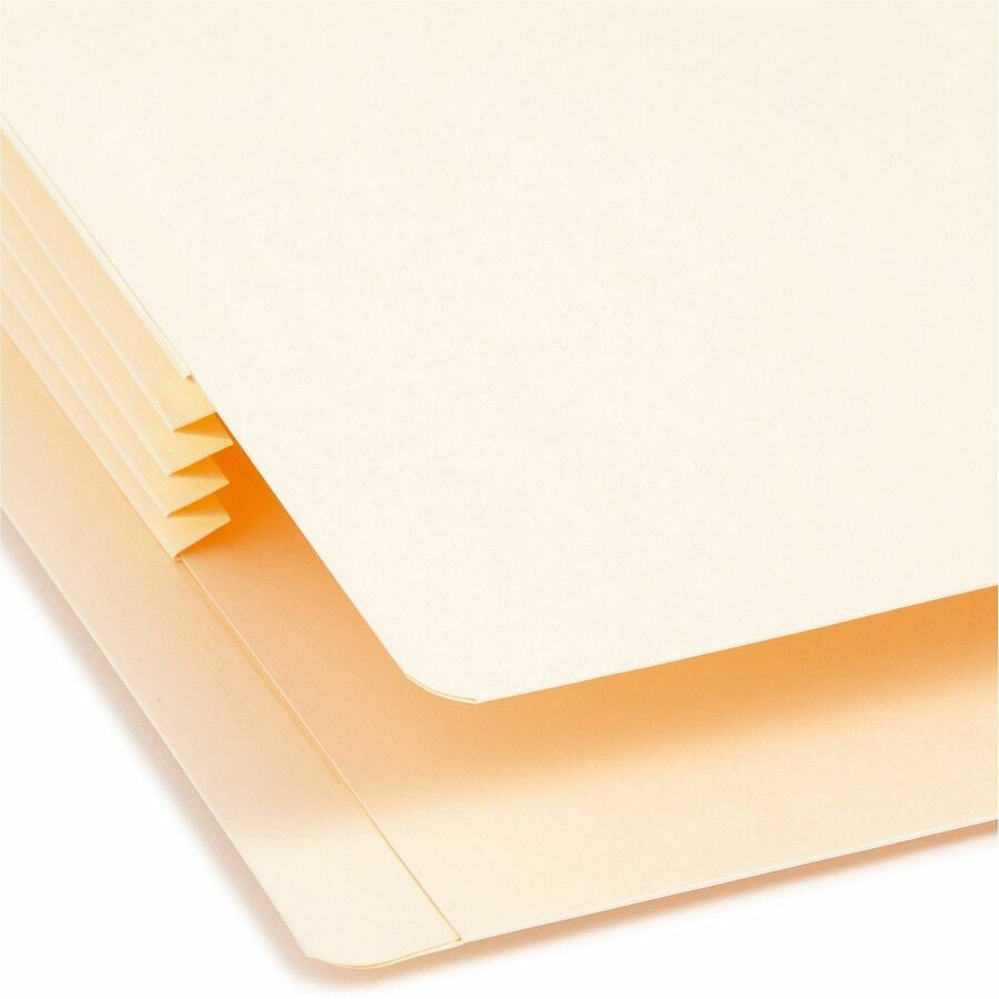 Smead Straight Tab Cut Letter Recycled File Pocket - 8 1/2’’ x 11’’ - 3 Expansion - 2 Plys - Manila - Embossed - End