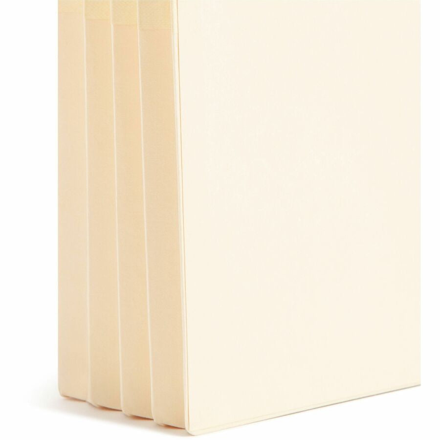 Smead Straight Tab Cut Letter Recycled File Pocket - 8 1/2’’ x 11’’ - 3 Expansion - 2 Plys - Manila - Embossed - End
