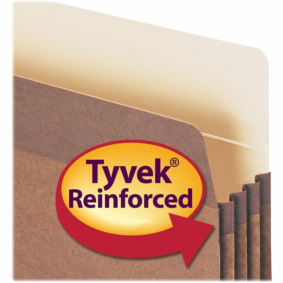 Smead Straight Tab Cut Letter Recycled File Pocket - 8 1/2’’ x 11’’ - 3 Expansion - Top Location - 12.5 pt. - Redrope