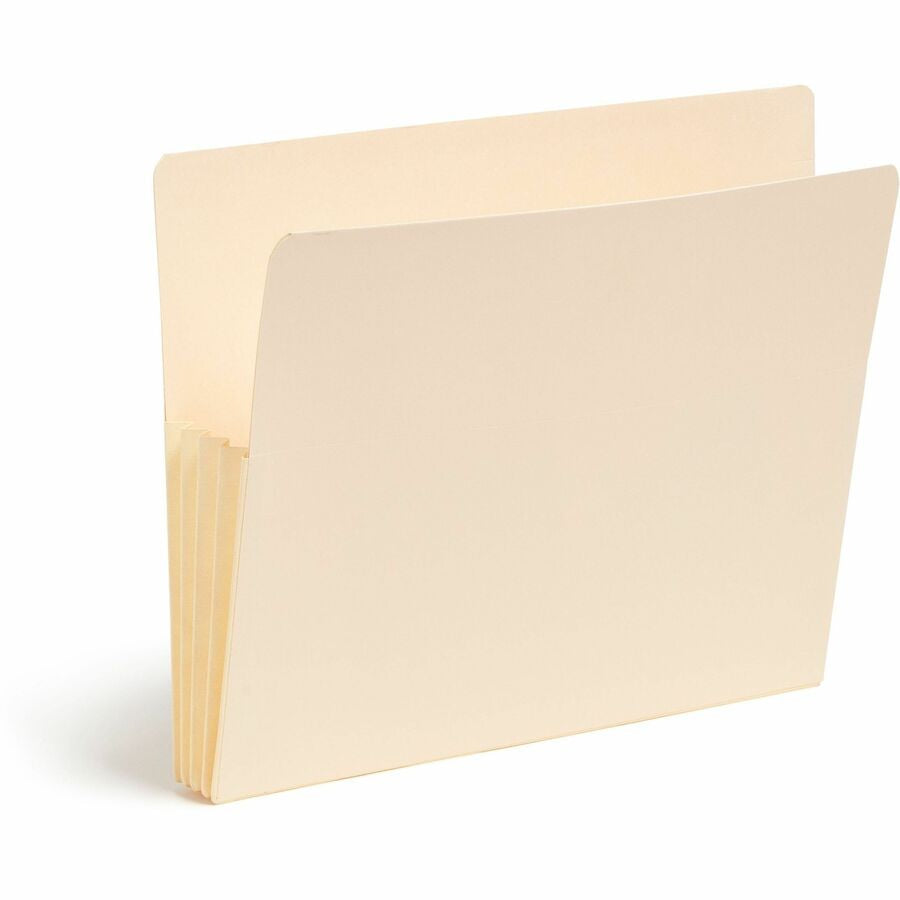 Smead Straight Tab Cut Letter Recycled File Pocket - 8 1/2’’ x 11’’ - 3 Expansion - 2 Plys - Manila - End Folders
