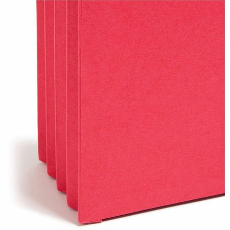 Smead Straight Tab Cut Letter Recycled File Pocket - 8 1/2’’ x 11’’ - 3 Expansion - Top Location - 9 pt. - Red - Filing