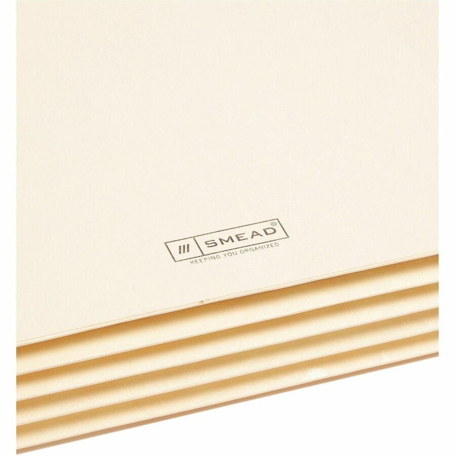 Smead Straight Tab Cut Letter Recycled File Pocket - 8 1/2’’ x 11’’ - 3 Expansion - 2 Plys - Manila - End Folders
