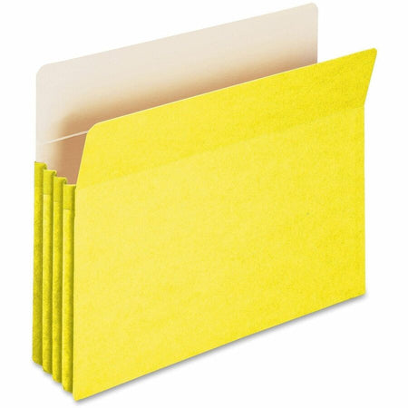 Smead Straight Tab Cut Letter Recycled File Pocket - 8 1/2’’ x 11’’ - 3 Expansion - Top Location - Card Stock - Yellow