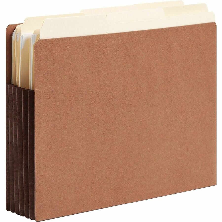 Smead Straight Tab Cut Letter Recycled File Pocket - 8 1/2’’ x 11’’ - 5 1/4’’ Expansion - 12.5 pt. - 2 Plys - Dark
