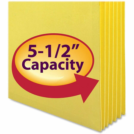 Smead Straight Tab Cut Letter Recycled File Pocket - 8 1/2’’ x 11’’ - 5 1/4’’ Expansion - Top Location - Card Stock