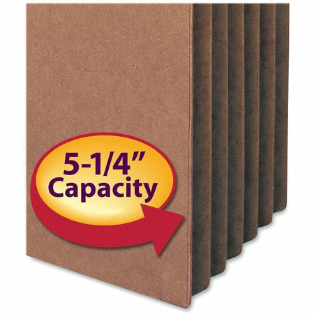 Smead Straight Tab Cut Letter Recycled File Pocket - 8 1/2’’ x 11’’ - 5 1/4’’ Expansion - Redrope - Tear Proof Gusset