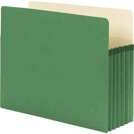 Smead Straight Tab Cut Letter Recycled File Pocket - 8 1/2’’ x 11’’ - 5 1/4’’ Expansion - Top Location - 9 pt. - Green