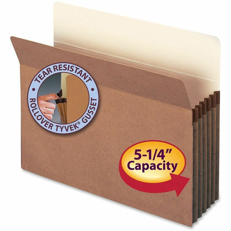 Smead Straight Tab Cut Letter Recycled File Pocket - 8 1/2’’ x 11’’ - 5 1/4’’ Expansion - Top Location - 12.5 pt.