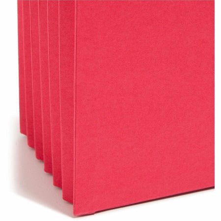 Smead Straight Tab Cut Letter Recycled File Pocket - 8 1/2’’ x 11’’ - 5 1/4’’ Expansion - Top Location - Red - Tear