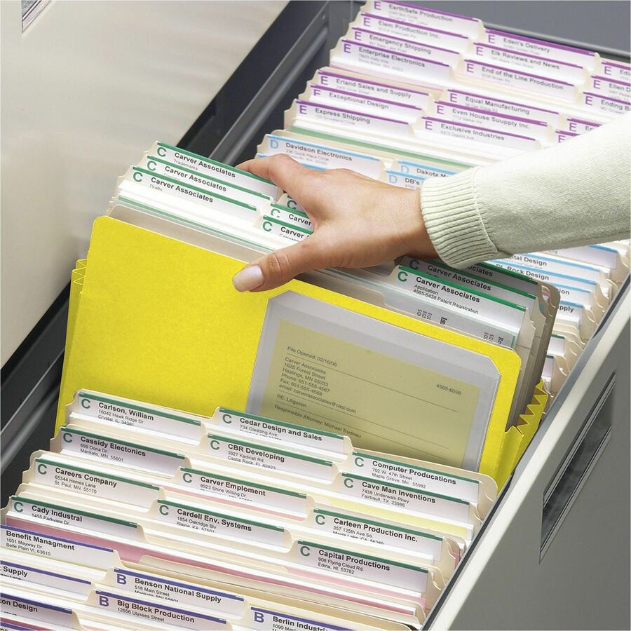 Smead Straight Tab Cut Letter Recycled File Pocket - 8 1/2’’ x 11’’ - 5 1/4’’ Expansion - Top Location - Card Stock