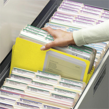 Smead Straight Tab Cut Letter Recycled File Pocket - 8 1/2’’ x 11’’ - 5 1/4’’ Expansion - Top Location - Card Stock