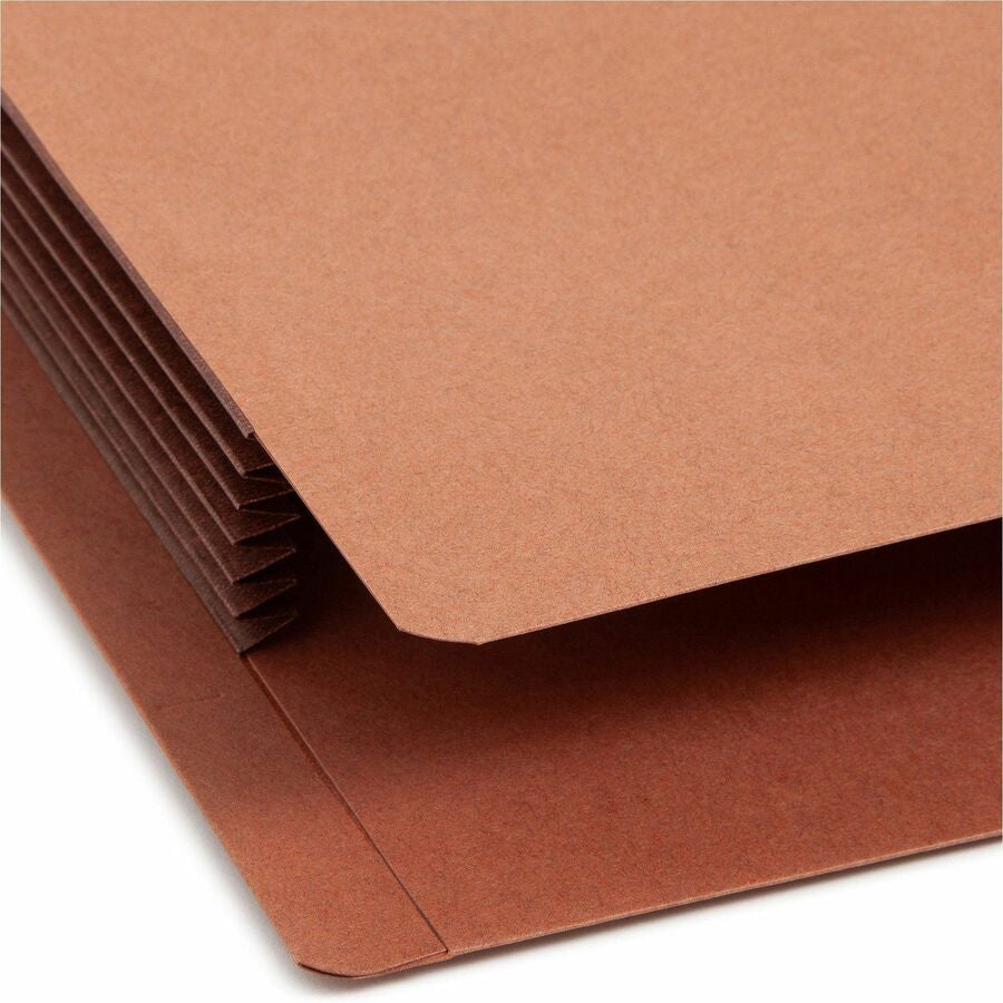 Smead Straight Tab Cut Letter Recycled File Pocket - 8 1/2’’ x 11’’ - 5 1/4’’ Expansion - 12.5 pt. - 2 Plys - Dark