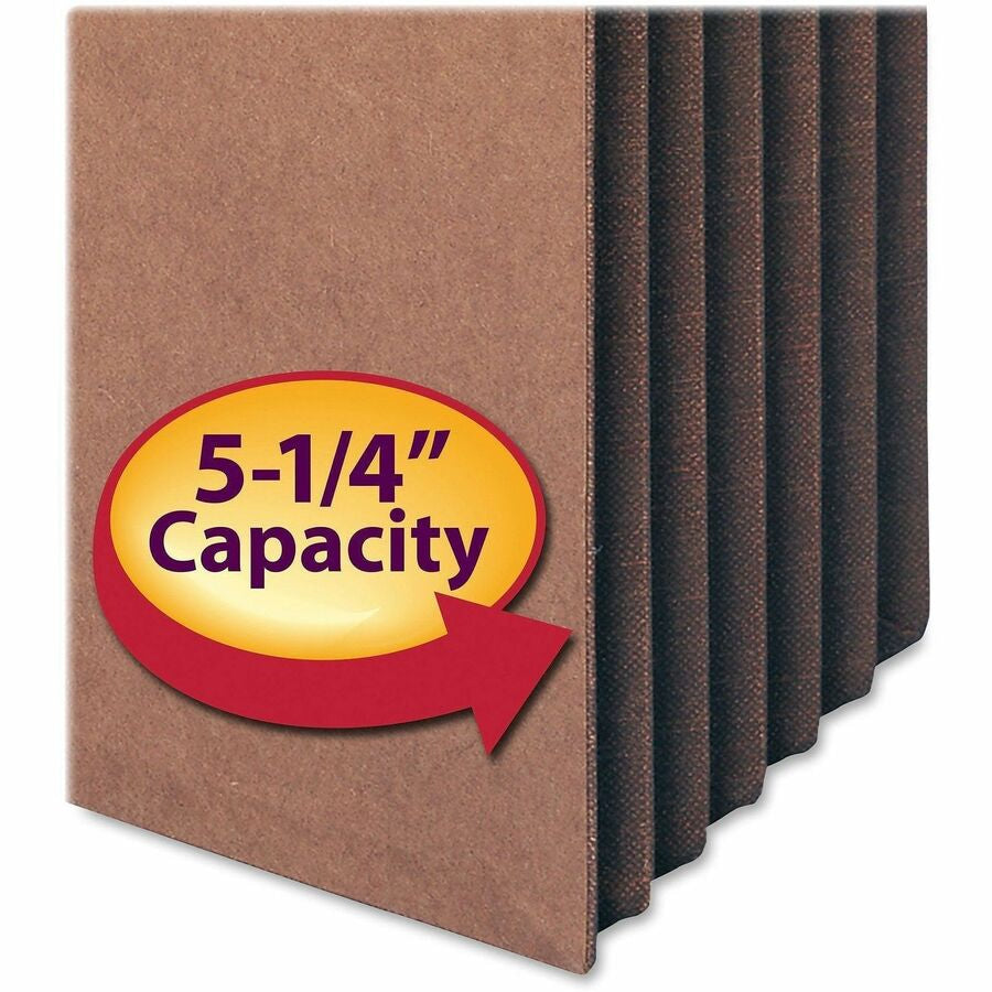 Smead Straight Tab Cut Letter Recycled File Pocket - 8 1/2’’ x 11’’ - 5 1/4’’ Expansion - Top Location - 12.5 pt.
