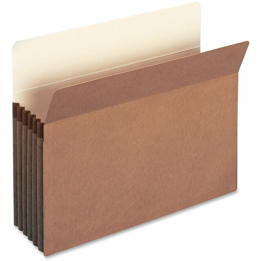 Smead Straight Tab Cut Letter Recycled File Pocket - 8 1/2’’ x 11’’ - 5 1/4’’ Expansion - Redrope - Tear Proof Gusset