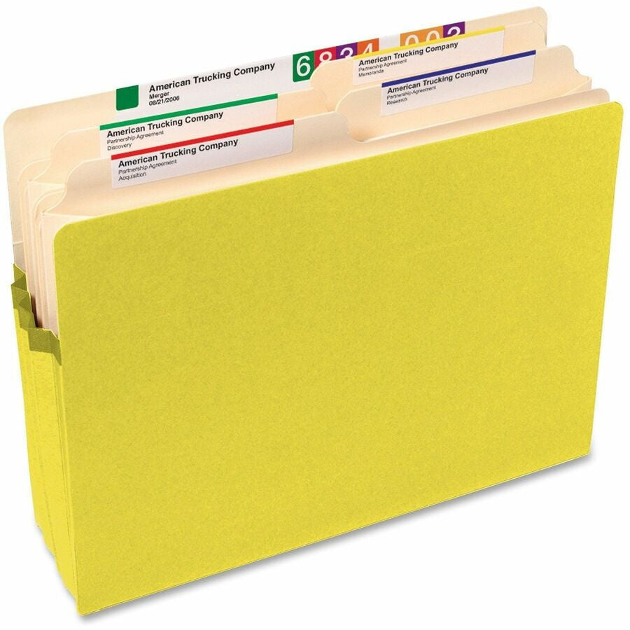 Smead Straight Tab Cut Letter Recycled File Pocket - 8 1/2’’ x 11’’ - 5 1/4’’ Expansion - Top Location - Card Stock