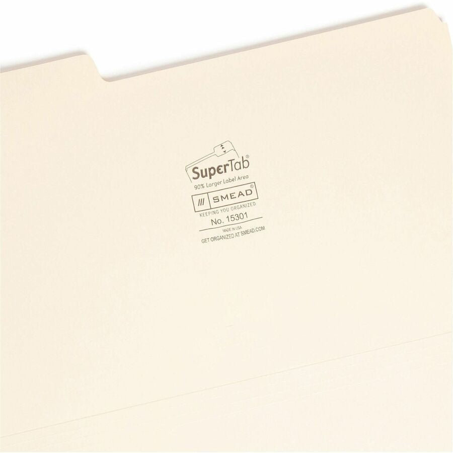 Smead SuperTab 1/3 Tab Cut Legal Recycled Top Tab File Folder - Right