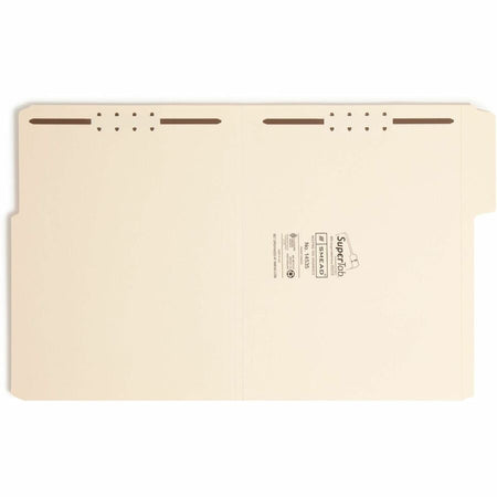 Smead SuperTab 1/3 Tab Cut Letter Recycled Fastener Folder - 8 1/2’’ x 11’’ - 3/4’’ Expansion - 2 2K Fastener(s)