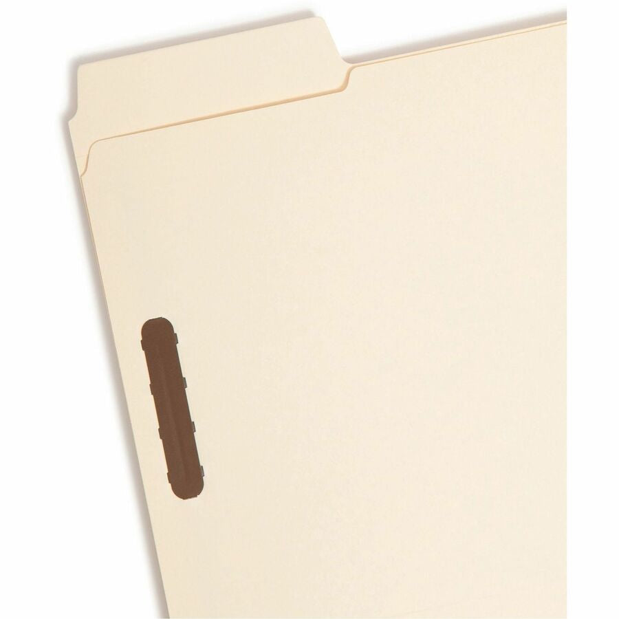Smead SuperTab 1/3 Tab Cut Letter Recycled Fastener Folder - 8 1/2’’ x 11’’ - 2 Prong K Style Fastener(s) - Folders