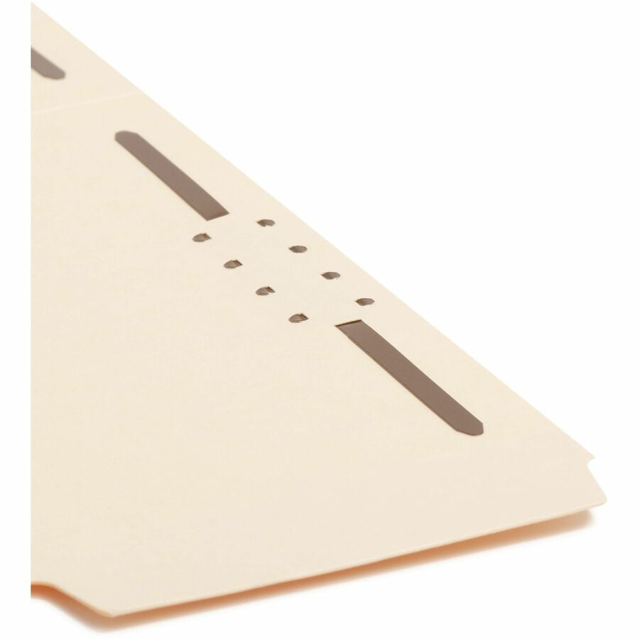 Smead SuperTab 1/3 Tab Cut Letter Recycled Fastener Folder - 8 1/2’’ x 11’’ - 2 Prong K Style Fastener(s) - Folders