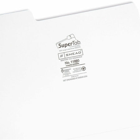 Smead SuperTab 1/3 Tab Cut Letter Recycled Top Tab File Folder - Right