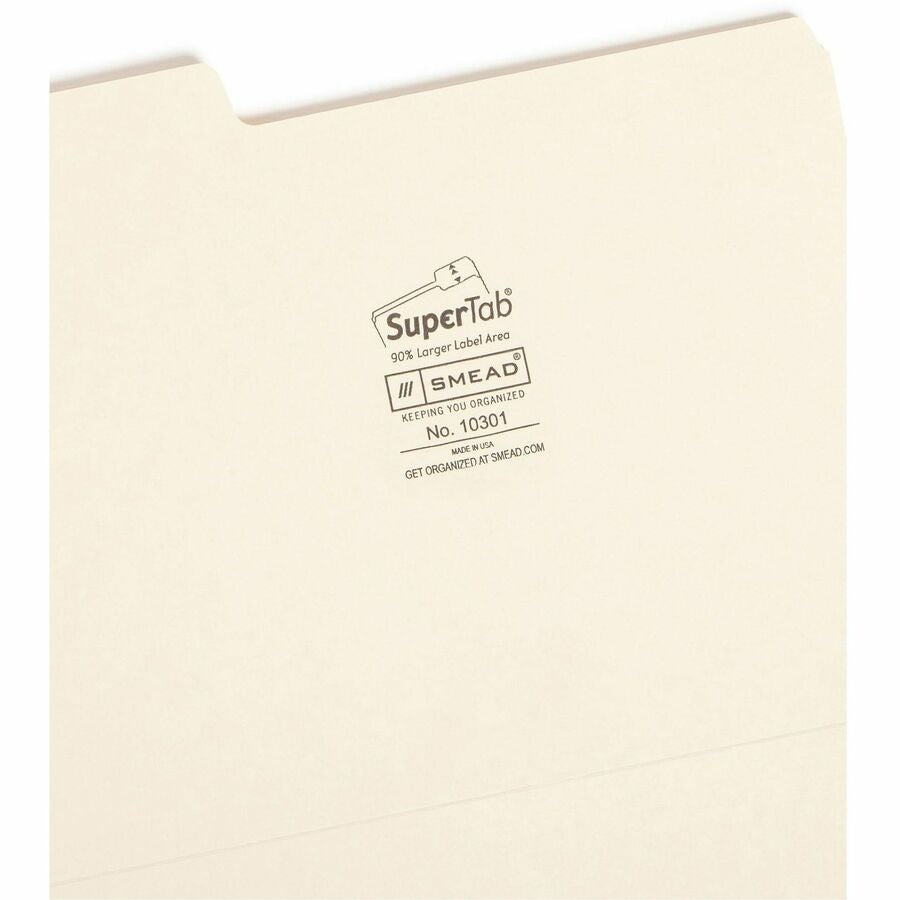 Smead SuperTab 1/3 Tab Cut Letter Recycled Top Tab File Folder - Right