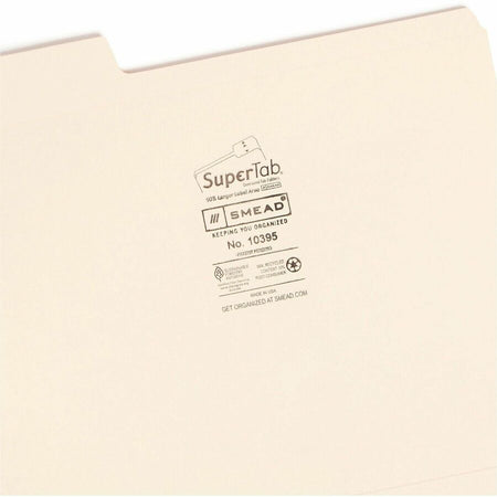 Smead SuperTab 1/3 Tab Cut Letter Recycled Top Tab File Folder - Right
