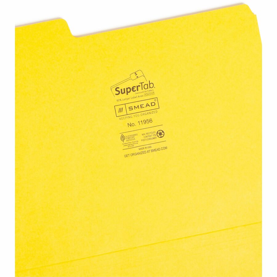 Smead SuperTab 1/3 Tab Cut Letter Recycled Top Tab File Folder - Alternate-Image3