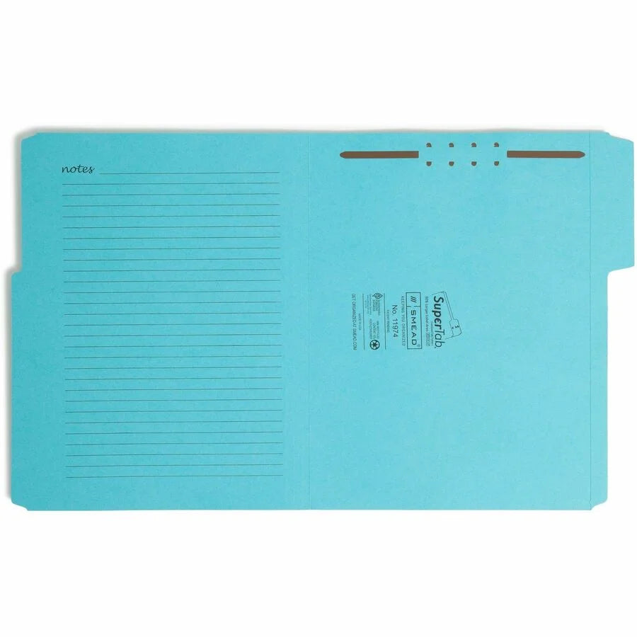 Smead SuperTab Fastener Folder - Colorful 1/3 Tab Cut - 24 Pack - Folders