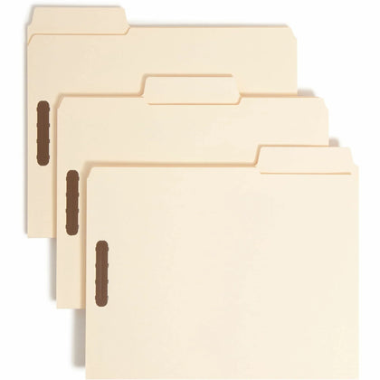 Smead SuperTab Fastener Folder - Letter Size 2 Prong Fasteners - 50/Box - Folders