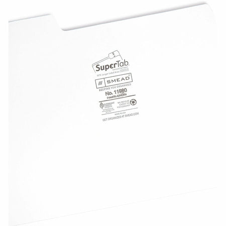 Smead SuperTab File Folders: 1/3 Tab Cut Letter Size 100/Box - Top Folders