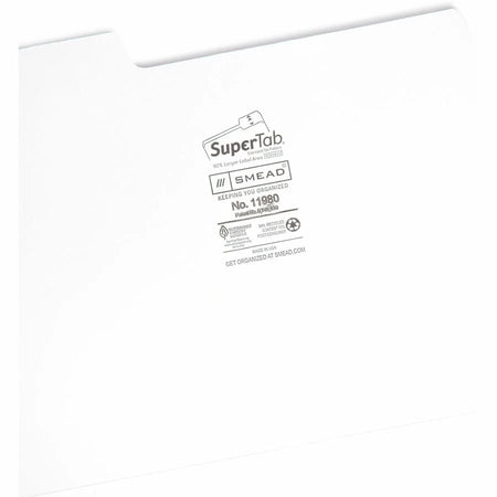 Smead SuperTab File Folders: 1/3 Tab Cut Letter Size 100/Box - Top Folders