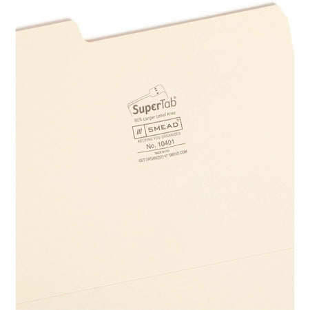 Smead SuperTab File Folders: Durable Heavyweight 10% Recycled - 50/Box - Top Tab Folders