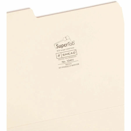 Smead SuperTab File Folders: Durable Heavyweight 10% Recycled - 50/Box - Top Tab Folders
