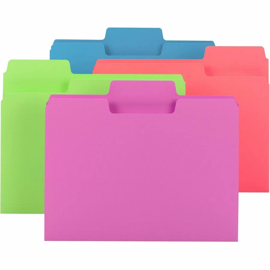 Smead SuperTab Recycled File Folders - Colorful 1/3 Tab Cut - 24 Pack - Top