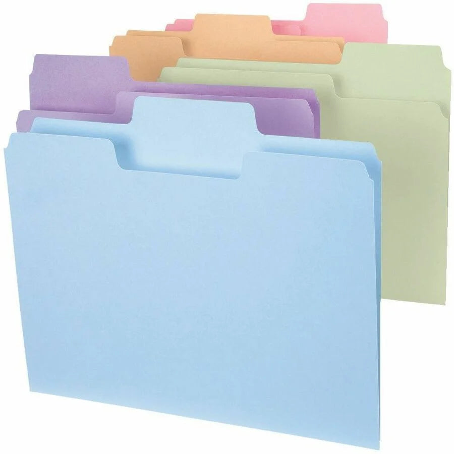 Smead SuperTab Recycled File Folders - Letter Size 1/3 Tab Cut - 100/Box - Top
