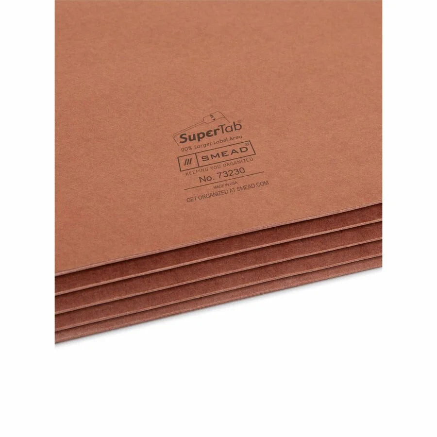 Smead SuperTab Recycled File Pocket - Redrope - 3 1/2’’ Expansion - Expanding Files