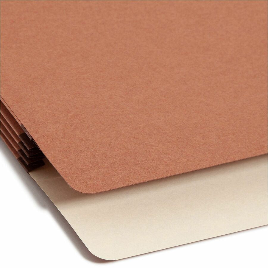 Smead SuperTab Straight Tab Cut Letter Recycled File Pocket - 8 1/2’’ x 11’’ - 3 Expansion - Redrope - Expanding Files