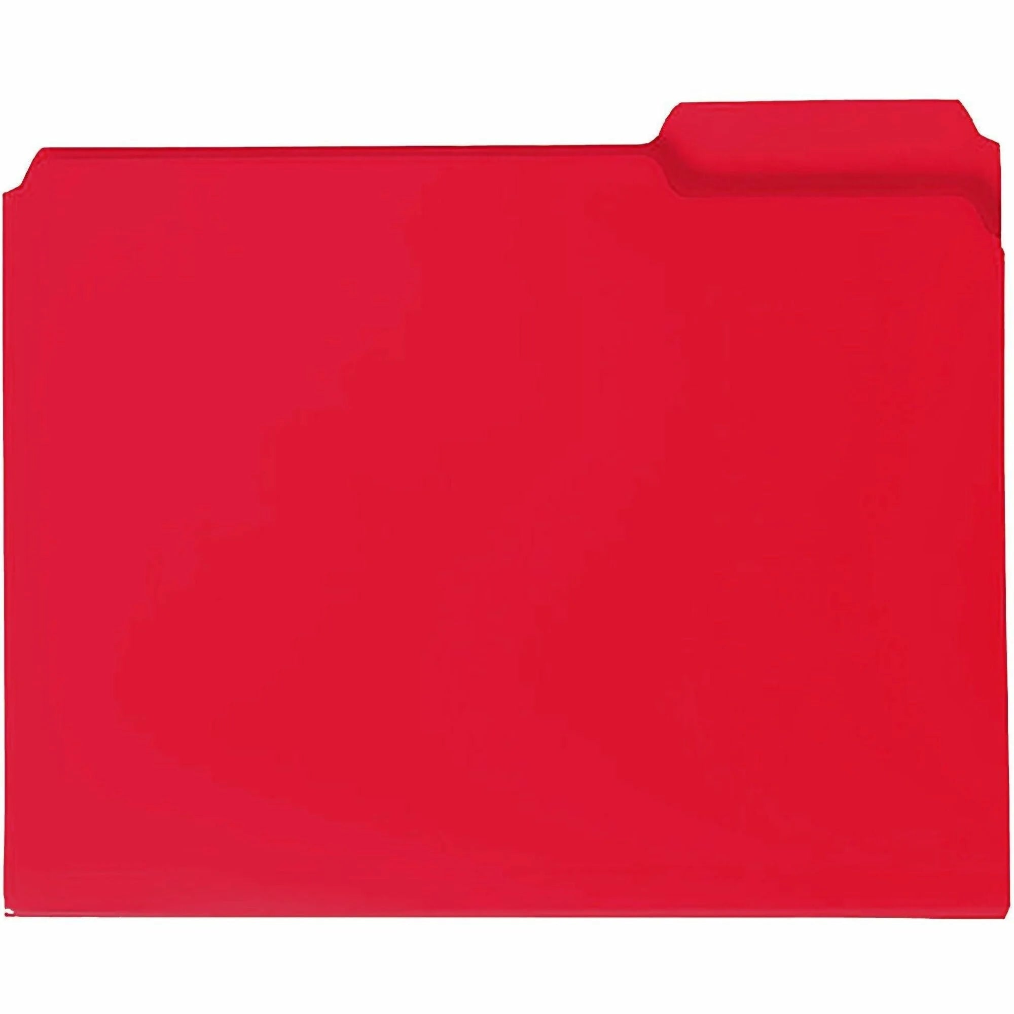 Smead Top Tab File Folders - 1/3 Cut - 8 1/2’’ x 11’’ - Red - 24/Box