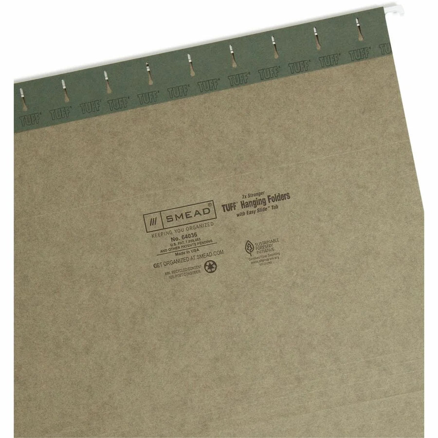 Smead TUFF Hanging Folders - Heavy Duty Tear Resistant - 20/Box - & Accessories